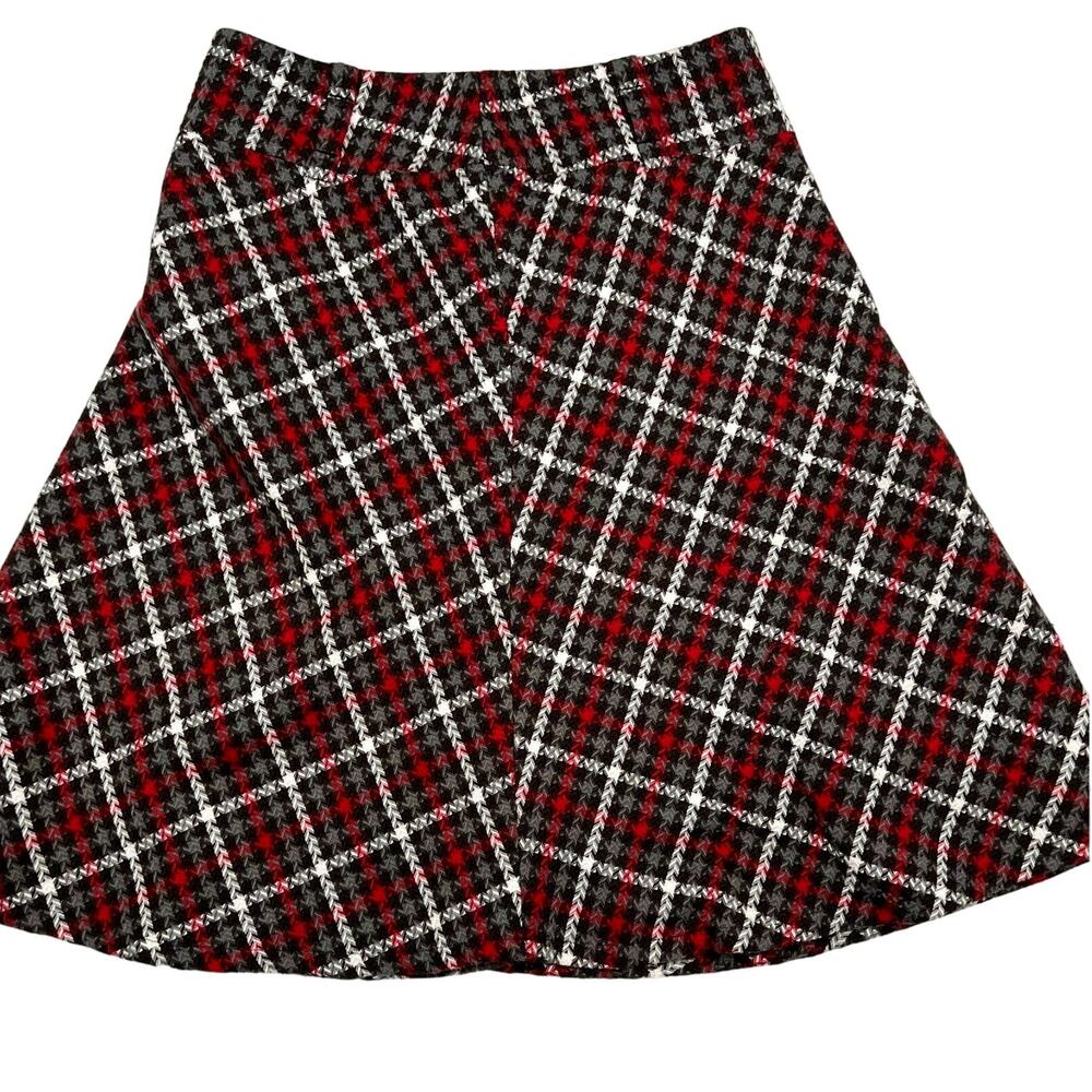 CATO NEW Size‎ 8 School Girl Knee Length Skirt Black Red White Gray Plaid Goth